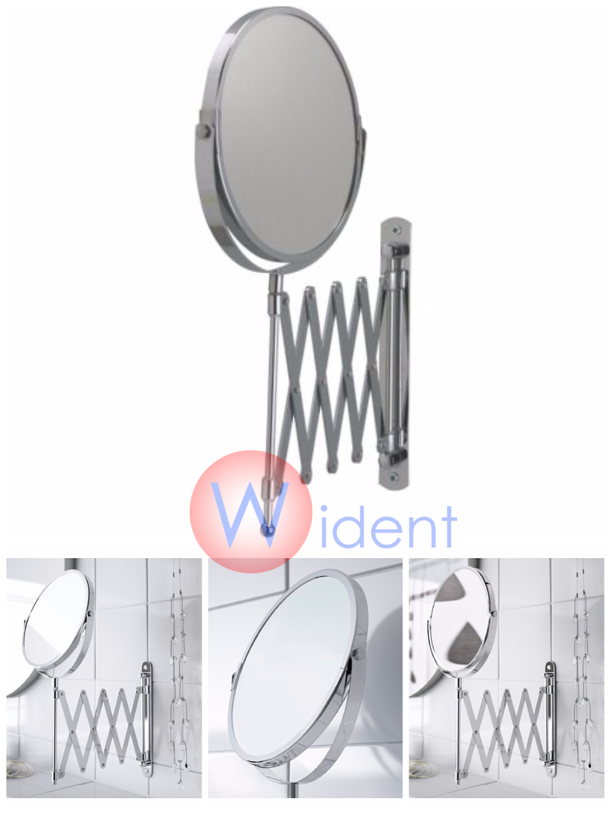 IKEA FRACK Wall Mount Bath Bathroom Magnifying Mirror Stainless Steel